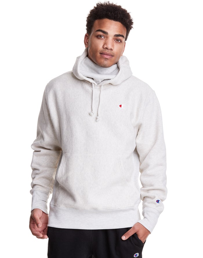 Champion Defender Series Reverse Weave® With Attached Ribbed Inset Mask Hoodie Heren - Wit - Belgie